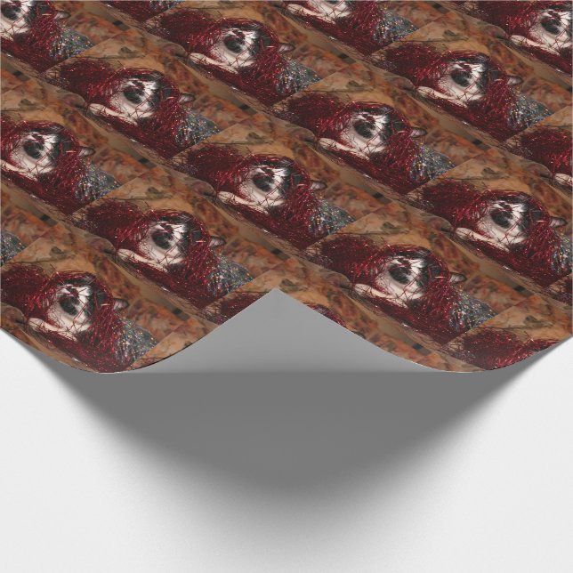 Naughty tuxedo kitty Christmas Wrapping Paper (Corner)
