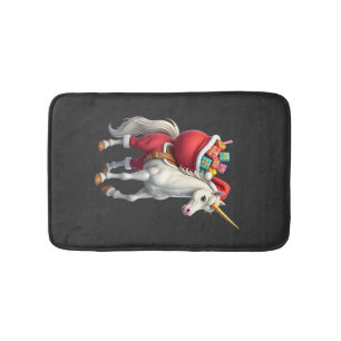Naughty Unicorn Pun Funny Family Christmas Morning Bath Mat