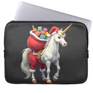 Naughty Unicorn Pun Funny Family Christmas Morning Laptop Sleeve