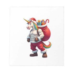 Naughty Unicorn Pun Funny Family Christmas Morning Notepad