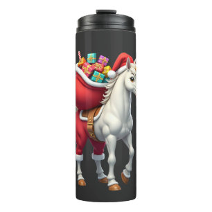 Naughty Unicorn Pun Funny Family Christmas Morning Thermal Tumbler