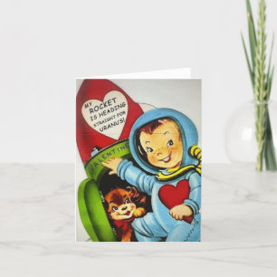 Naughty Valentine My Rocket is Going to Uranus Thank You Card