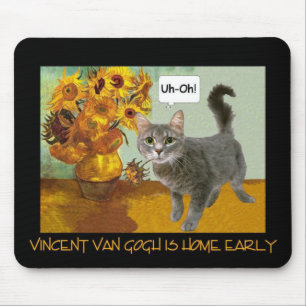 Naughty Van Gogh Cat 3 Mouse Mat