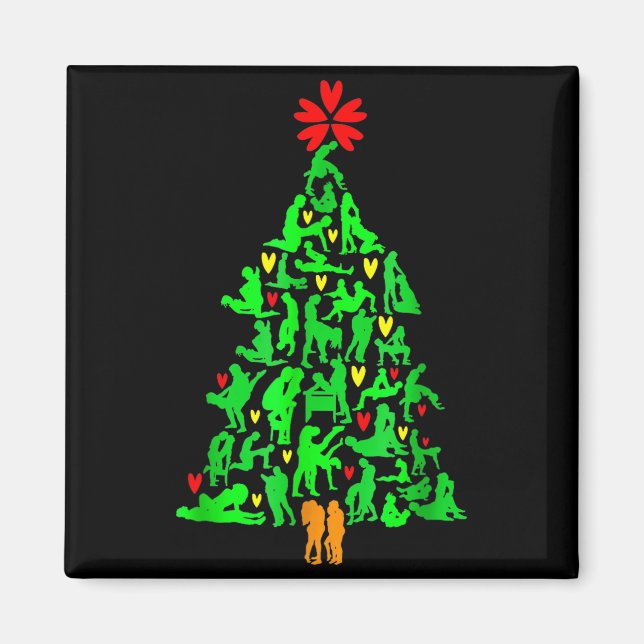 Naughty Xmas Ornaments Kamasutra Adult Humor Chris Magnet (Front)