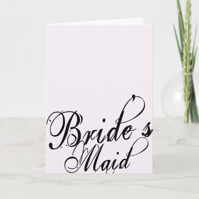 Naughy Grunge Script - Bride's Maid Black Card (Front)