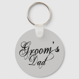 Naughy Grunge Script - Groom's Dad Black Key Ring