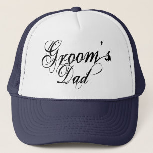 Naughy Grunge Script - Groom's Dad Black Trucker Hat