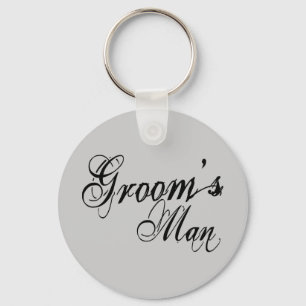 Naughy Grunge Script - Groom's Man Black Key Ring