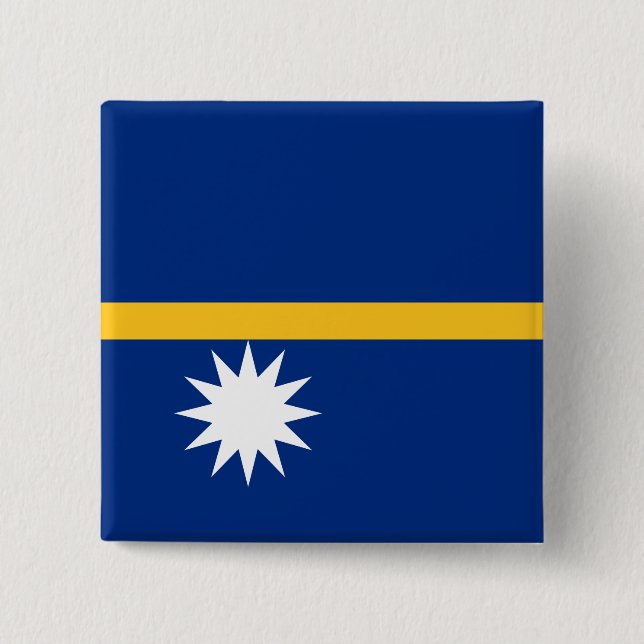 Nauru Flag 15 Cm Square Badge (Front)