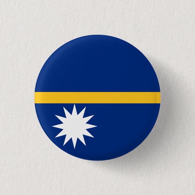 Nauru Flag 3 Cm Round Badge (Front)