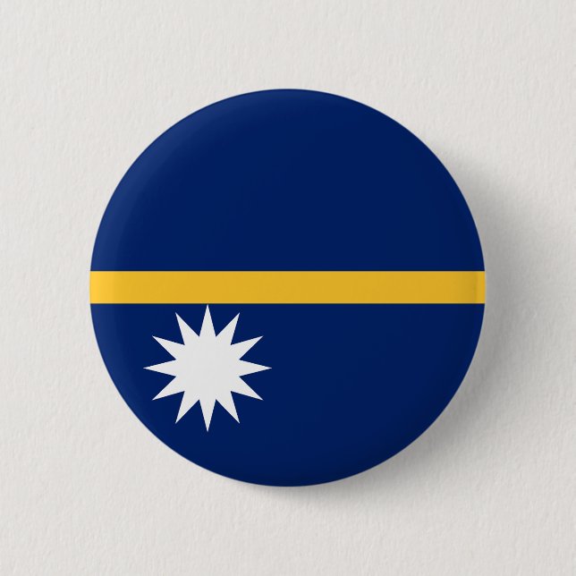 Nauru Flag 6 Cm Round Badge (Front)