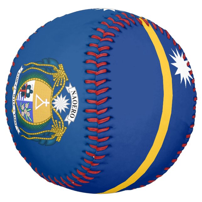 Nauru Flag and Coat of Arms Patriotic Softball (Angled)