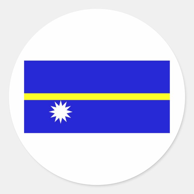 Nauru flag classic round sticker (Front)