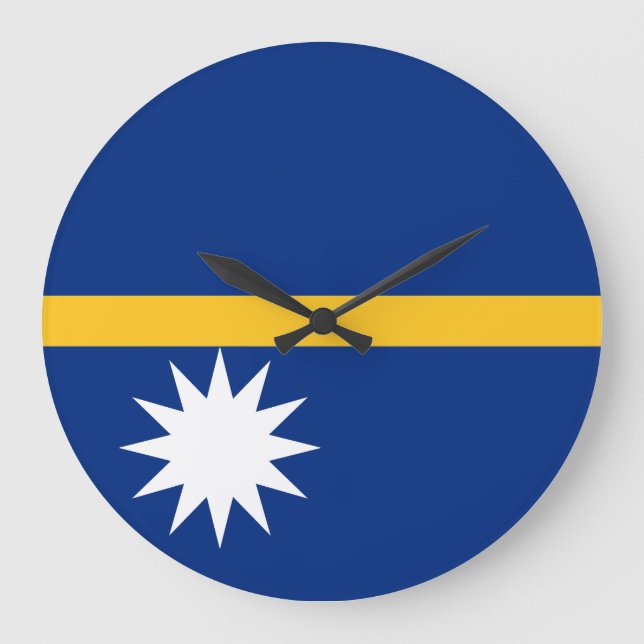 Nauru Flag Large Clock (Front)