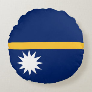 Nauru Flag Round Cushion
