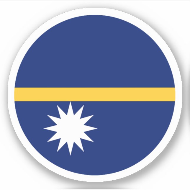 Nauru Flag Round Sticker (Front)