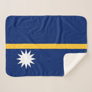 Nauru Flag Sherpa Blanket