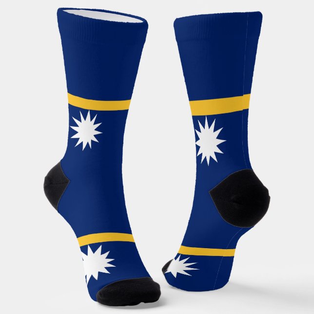 Nauru Flag Socks (Angled)