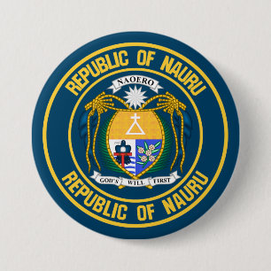 Nauru Round Emblem 7.5 Cm Round Badge