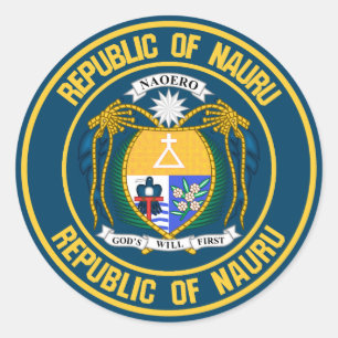 Nauru Round Emblem Classic Round Sticker