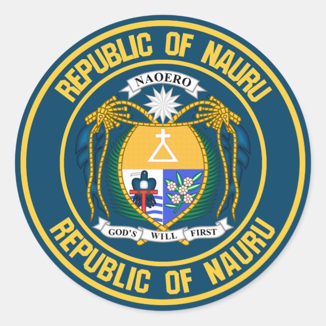 Nauru Round Emblem Classic Round Sticker (Front)