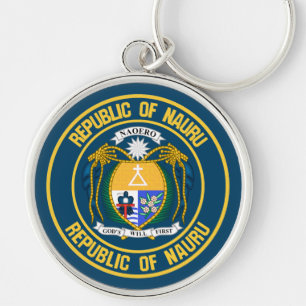 Nauru Round Emblem Key Ring