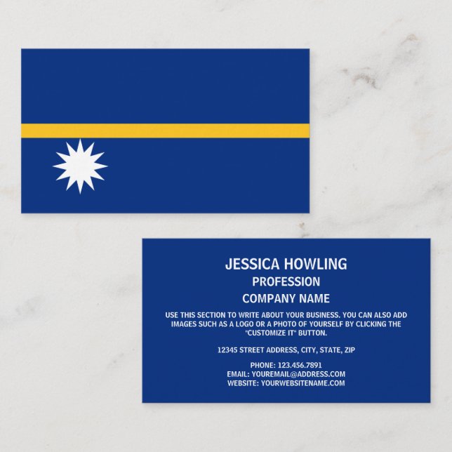 Nauruan Flag, Flag of Nauru Business Card (Front/Back)