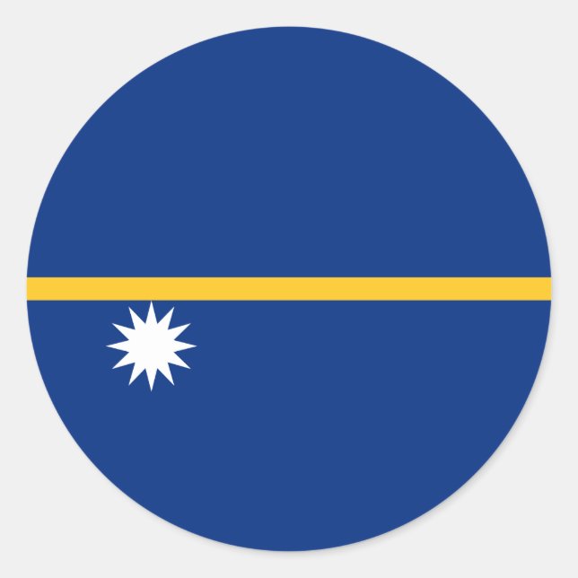 Nauruan Flag, Flag of Nauru Classic Round Sticker (Front)