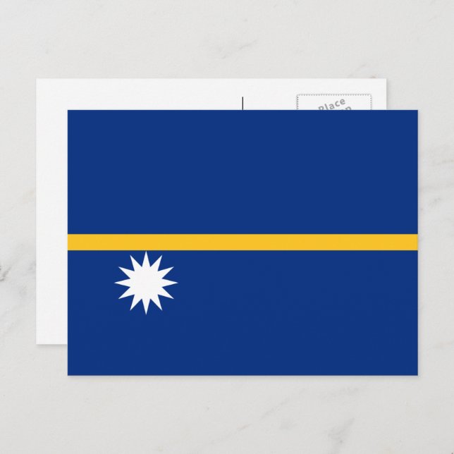 Nauruan Flag, Flag of Nauru Postcard (Front/Back)