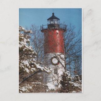 Nauset Light Christmas Holiday Postcard