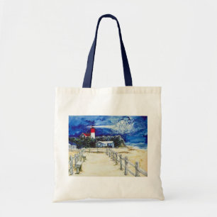 Nauset Light Conferring with the Moon Tote Bag