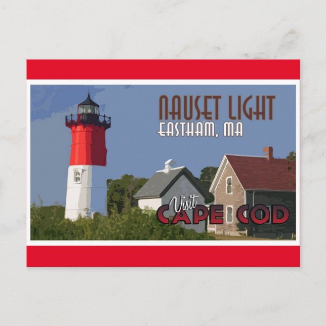 Nauset Light Vintage Postcard (Front)