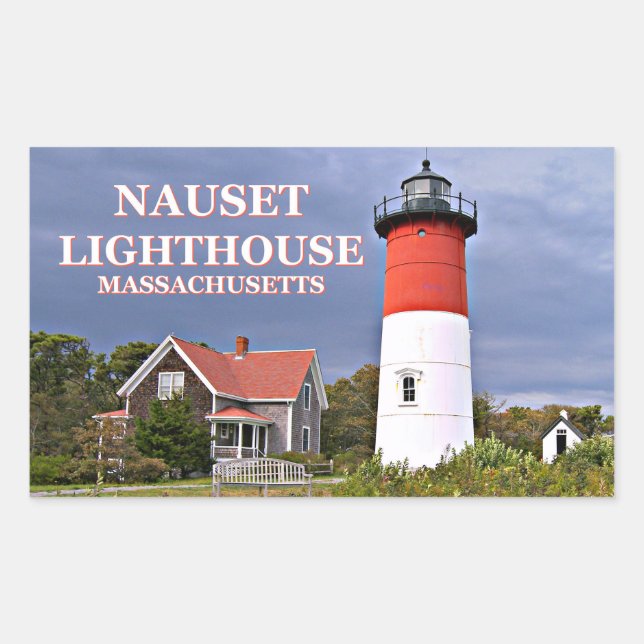 Nauset Lighthouse, Cape Cod Massachusetts Stickers (Front)