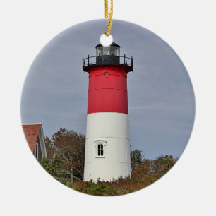 Nauset Lighthouse Ceramic Tree Decoration