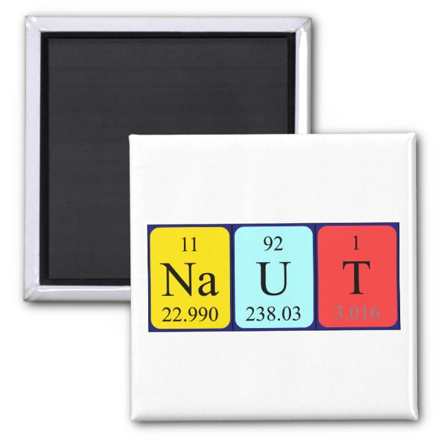 Naut periodic table name magnet (Front)