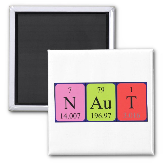 Naut periodic table name magnet (Front)