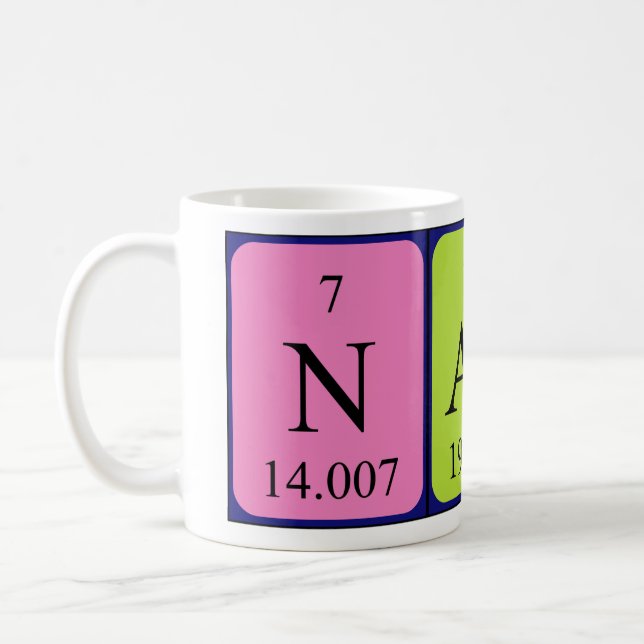 Naut periodic table name mug (Left)