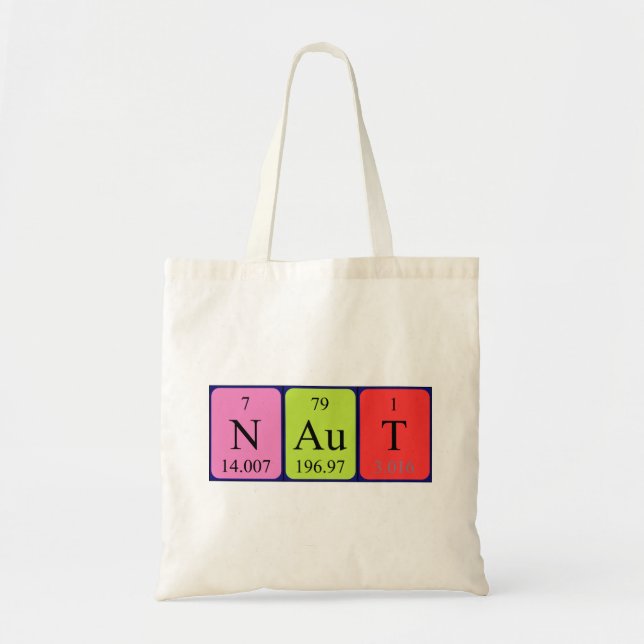 Naut periodic table name tote bag (Front)