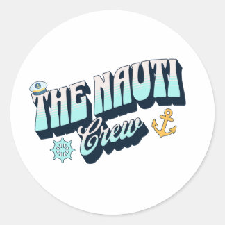 nauti bachelorette party classic round sticker