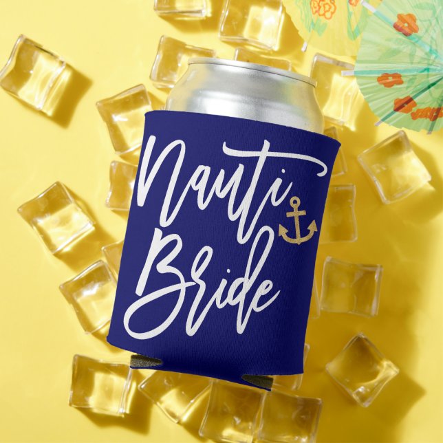 Nauti Bride Funny Nautical Bachelorette Party  Can Cooler (In Situ Summer)