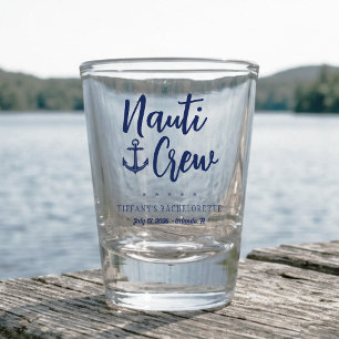 Nauti Crew Anchor Nautical Bachelorette Party Shot Glass