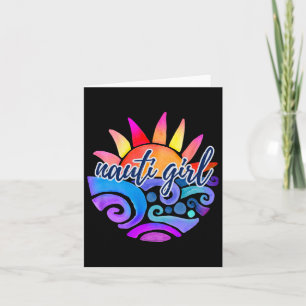 Nauti Girl Funny Nautical Tropical Sailing Boating Card