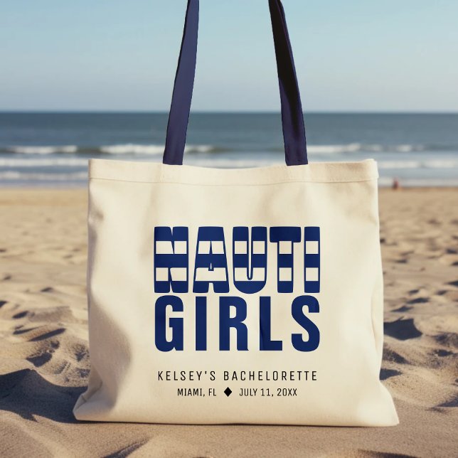 Nauti Girls Nautical Striped Bachelorette Party Tote Bag (Nauti Girls Striped Bachelorette Party Tote Bag
)
