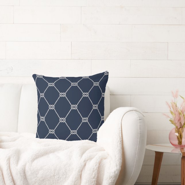 Nauti Navy Rope Pattern Cushion (Couch)