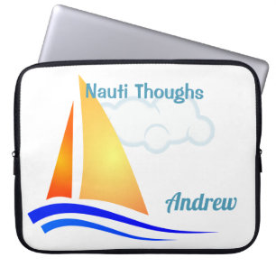 Nauti Thoughts Nautical Sailboat Laptop Sleeve
