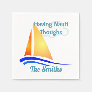 Nauti Thoughts Nautical Sailboat Napkin