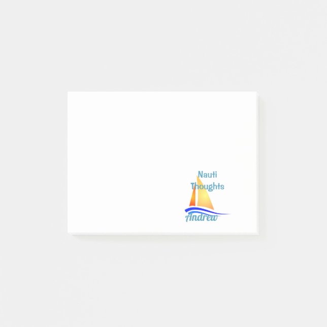 Nauti Thoughts Nautical Sailboat Post-it Notes (Front)