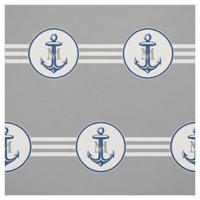 Nautiacal Monogram Gift | Navy Blue Anchor Fabric (Swatch)