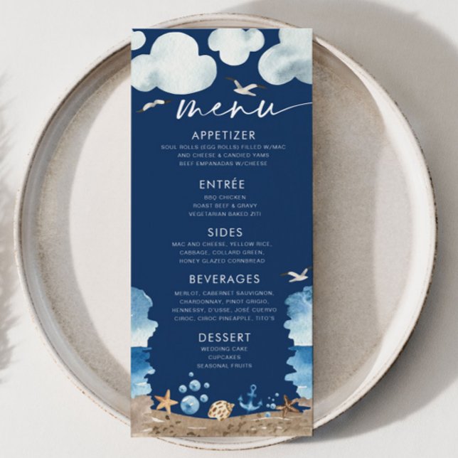 Nautica Navy Baby Shower Menu (Creator Uploaded)