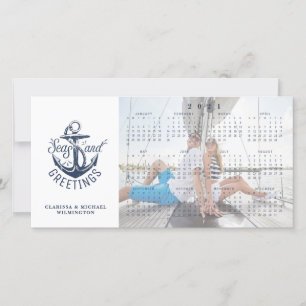 Nautical 2021 Calendar SEAS AND GREETINGS Holiday Card